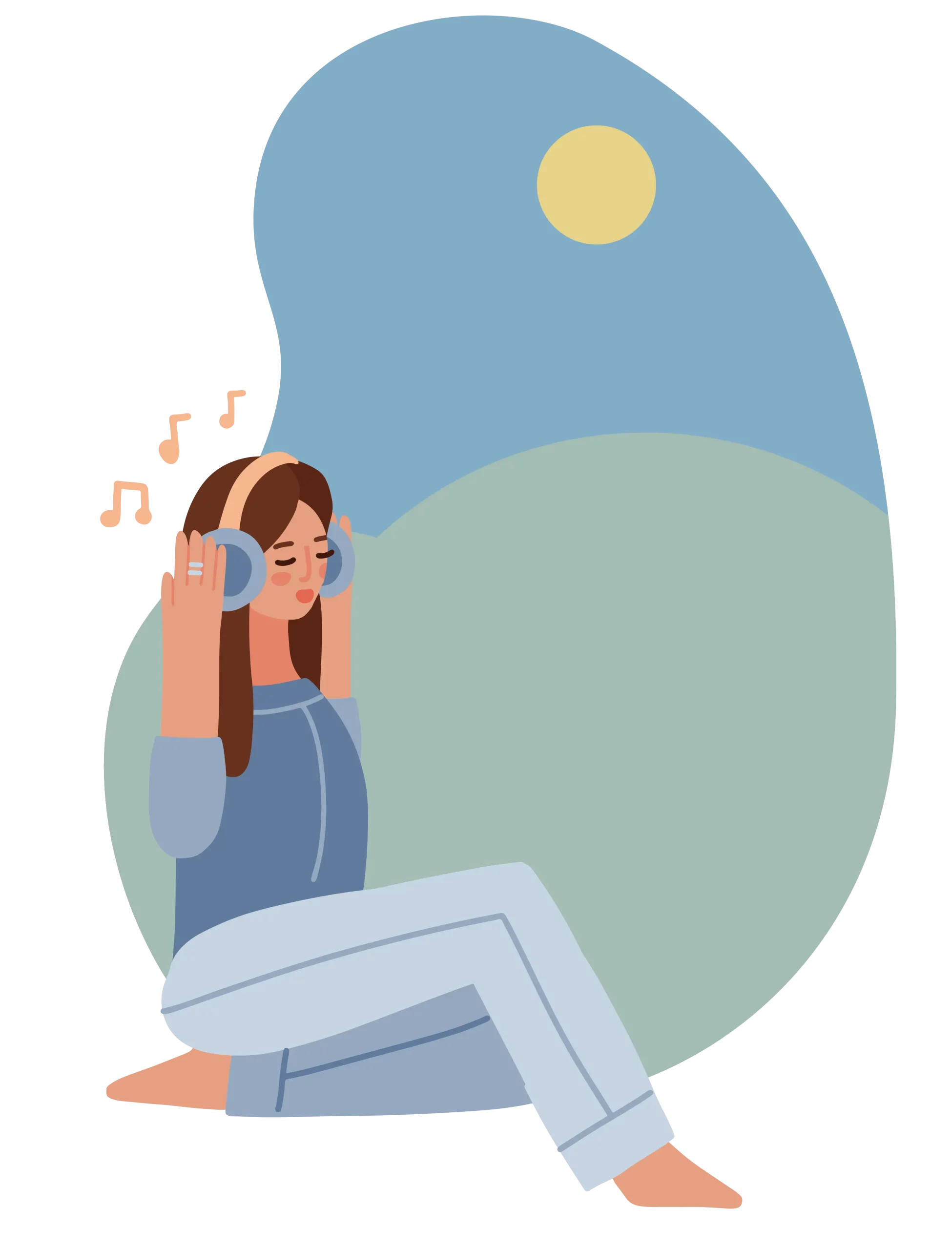 Frau beim Musikhören